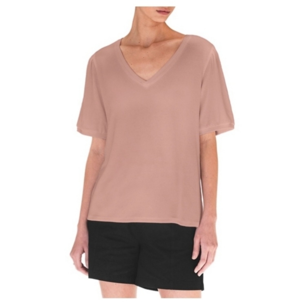 Mod Ref Mauve V-Neck Puff Sleeve Top